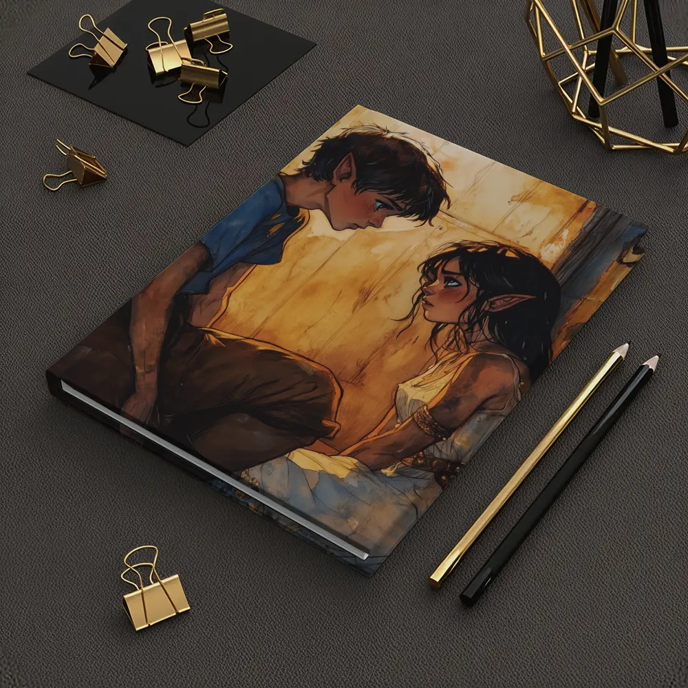 Two Young Elves Watercolor Fantasy Art – Notebooks