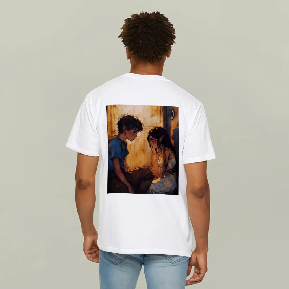 Two Young Elves Watercolor Fantasy Art – T-Shirts