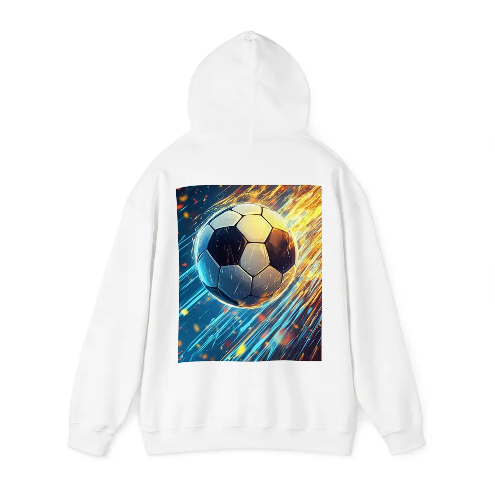 Soccer Ball Flying Through Fire and Light – Hoodies