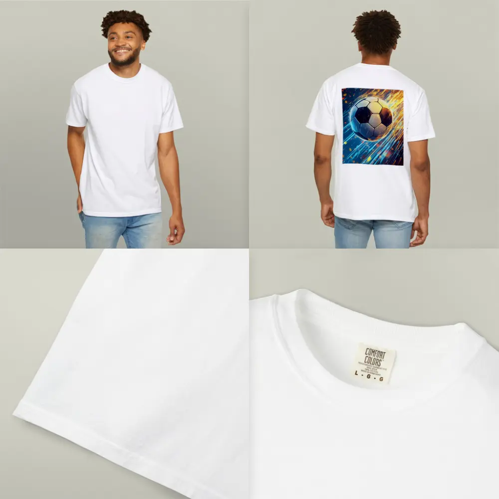 Soccer Ball Flying Through Fire and Light – T-Shirts