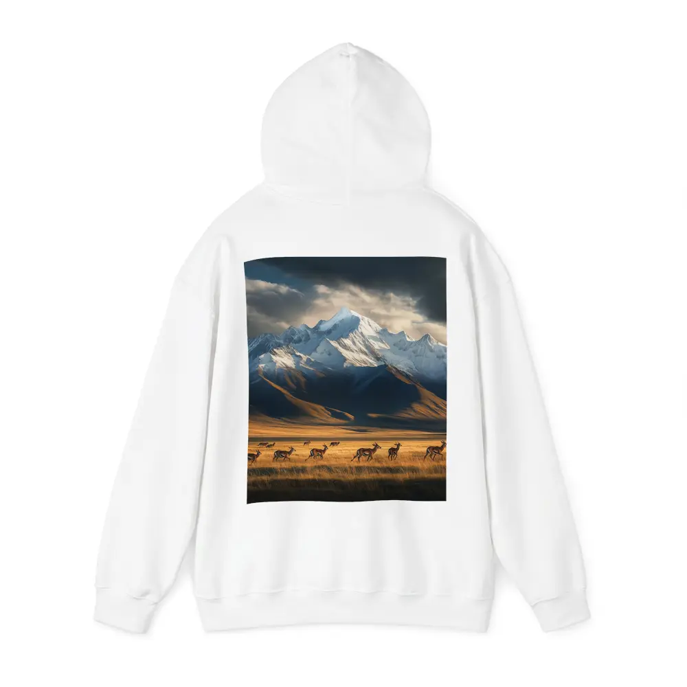 Antelope Herd Running Across Mountain Grasslands – Hoodies