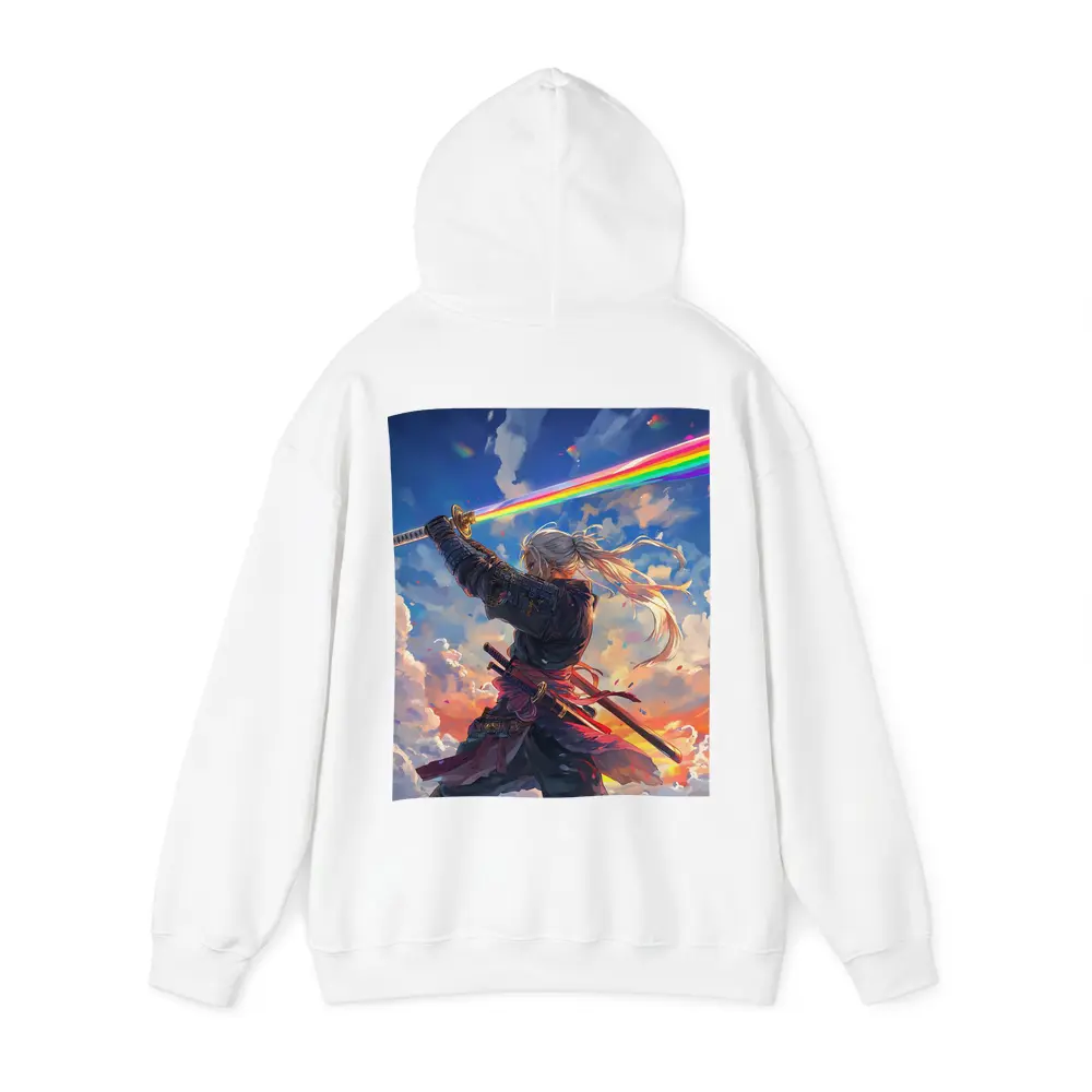 Anime Samurai Warrior Rainbow Sky Art – Hoodies