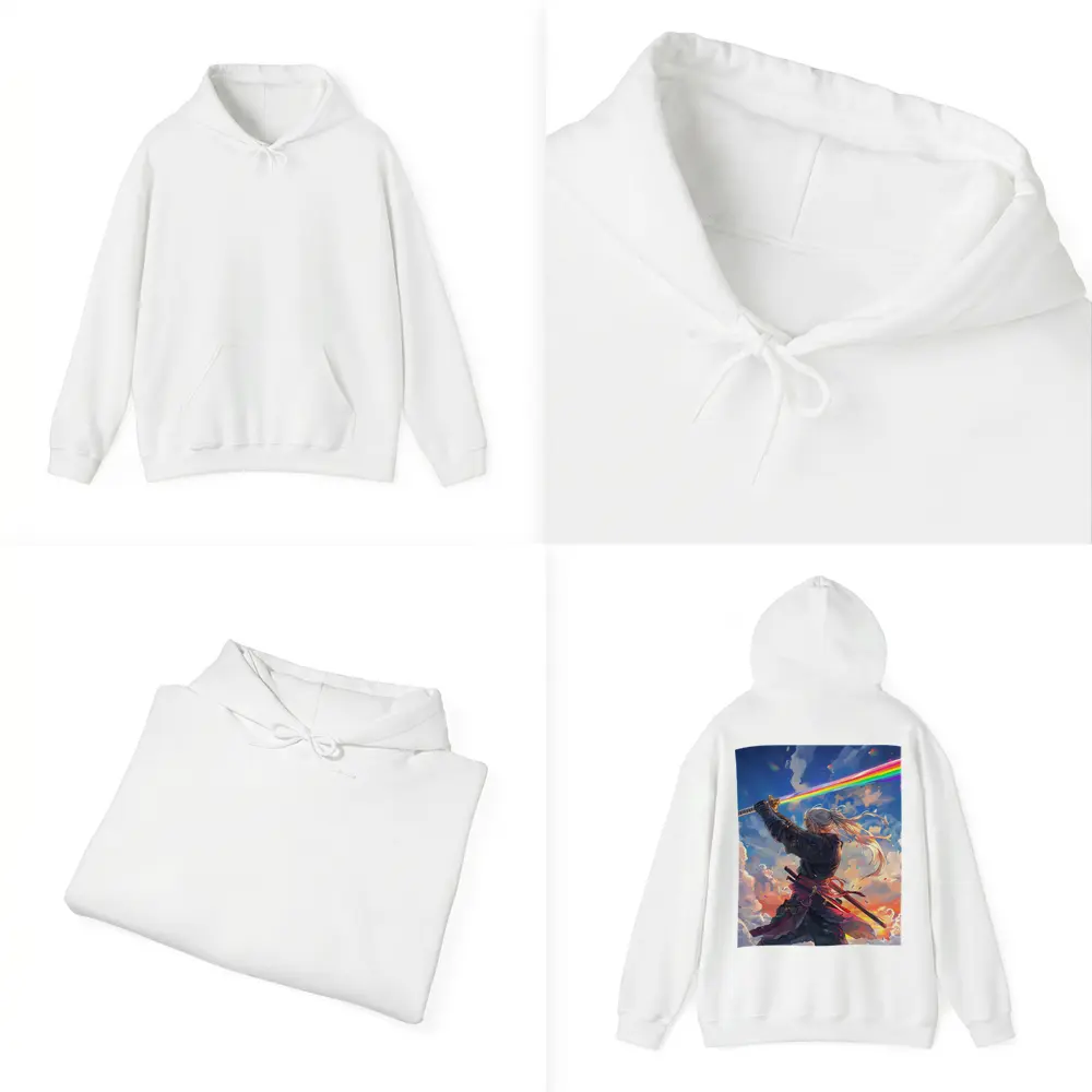 Anime Samurai Warrior Rainbow Sky Art – Hoodies