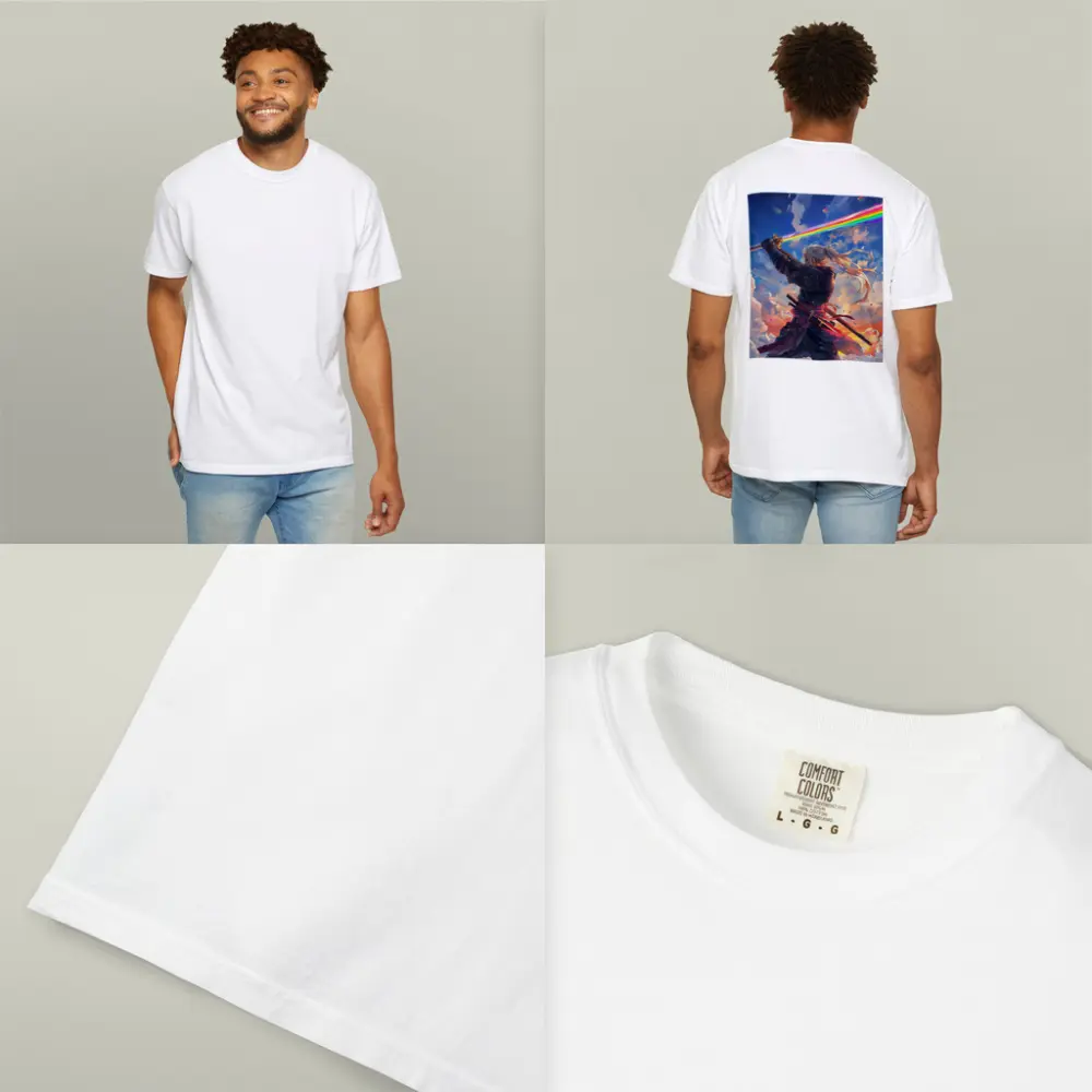 Anime Samurai Warrior Rainbow Sky Art – T-Shirts