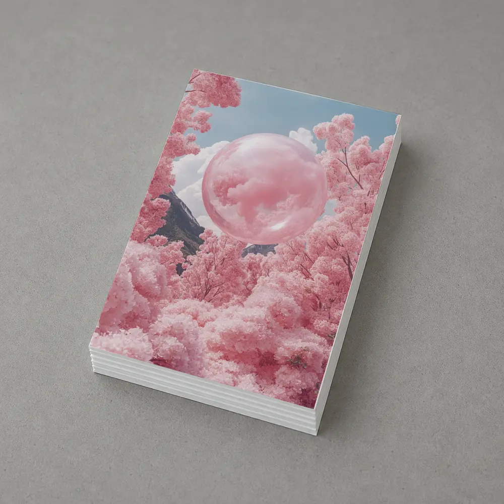 Pink Cherry Blossom Trees Surreal Glass Sphere – Postcards