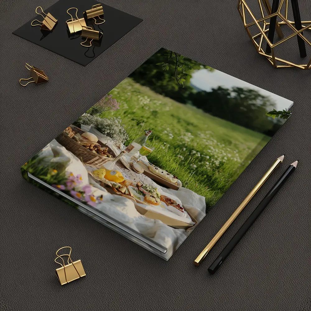 Summer Picnic Spread Green Meadow Setting – Notebooks
