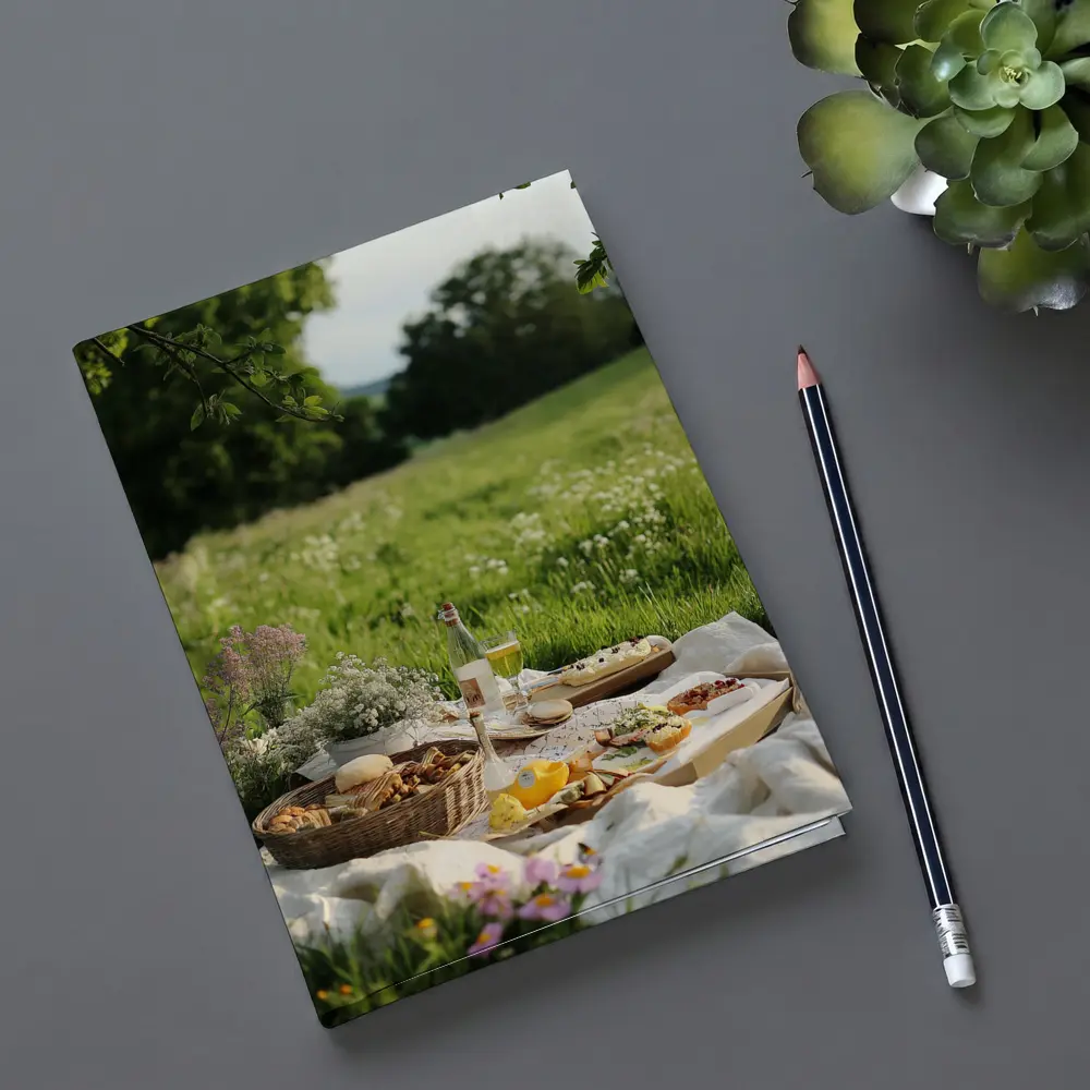 Summer Picnic Spread Green Meadow Setting – Notebooks