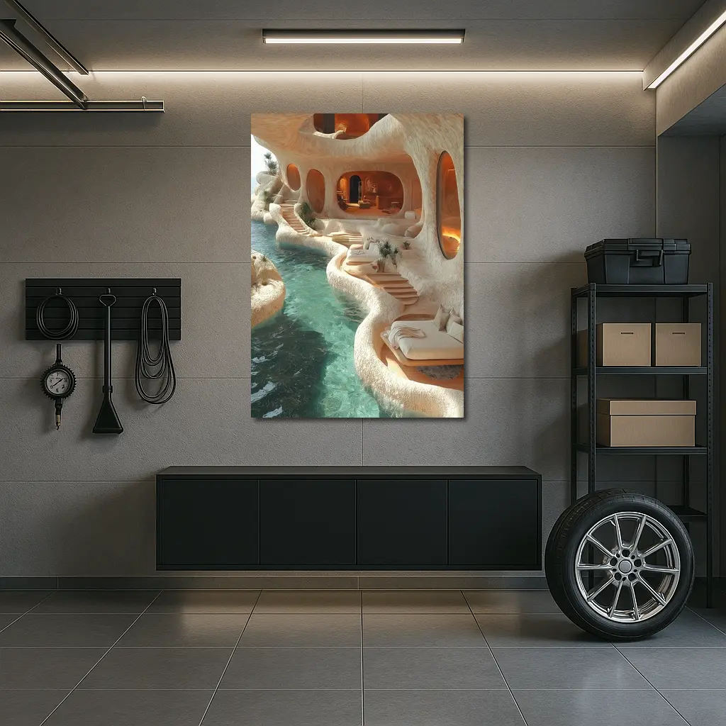 Organic Cave Architecture Pool Luxury Interior – Wall Art