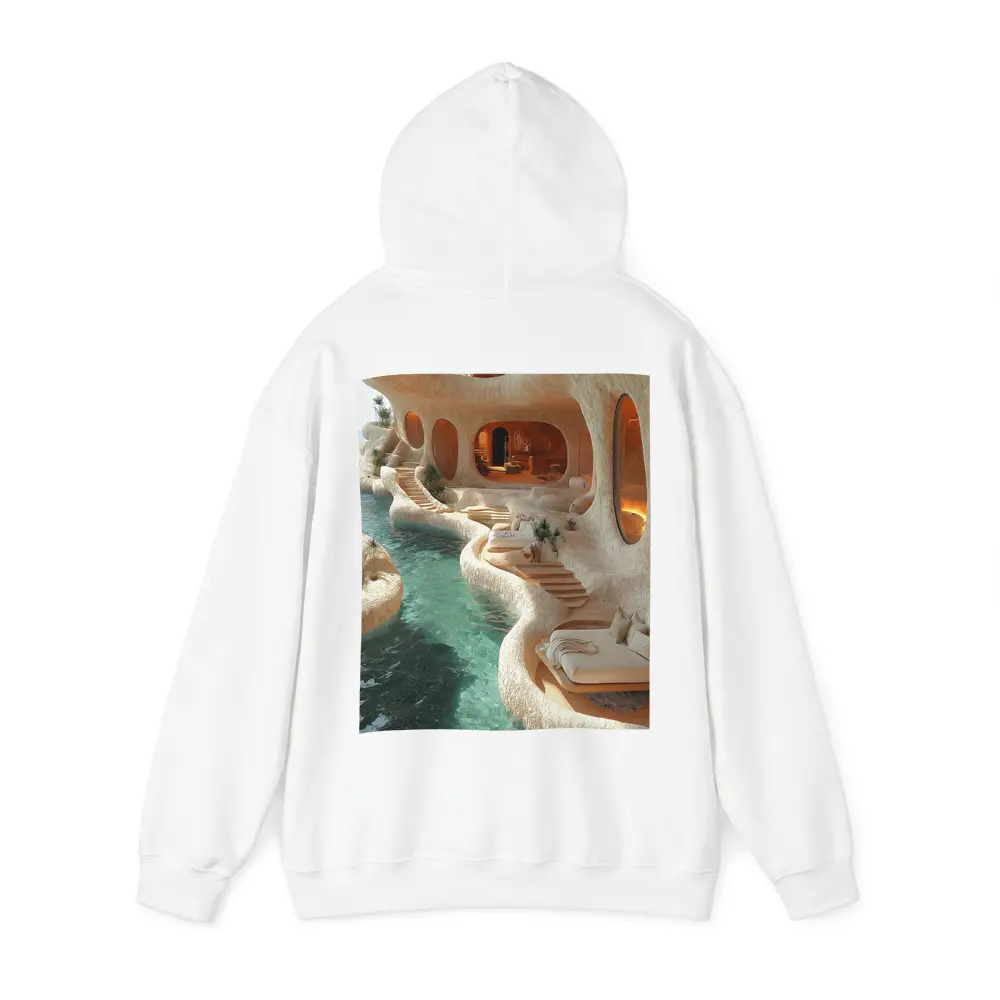 Organic Cave Architecture Pool Luxury Interior – Hoodies