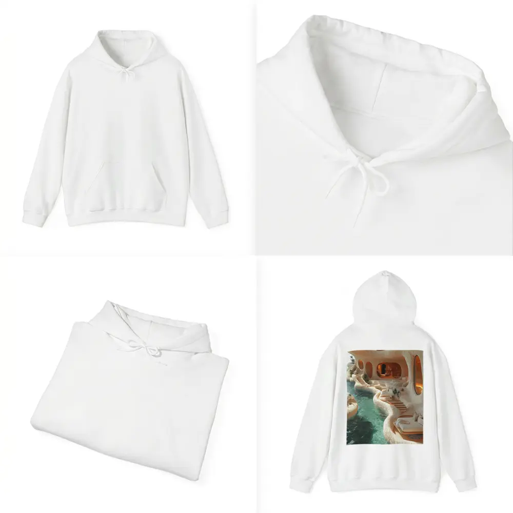 Organic Cave Architecture Pool Luxury Interior – Hoodies