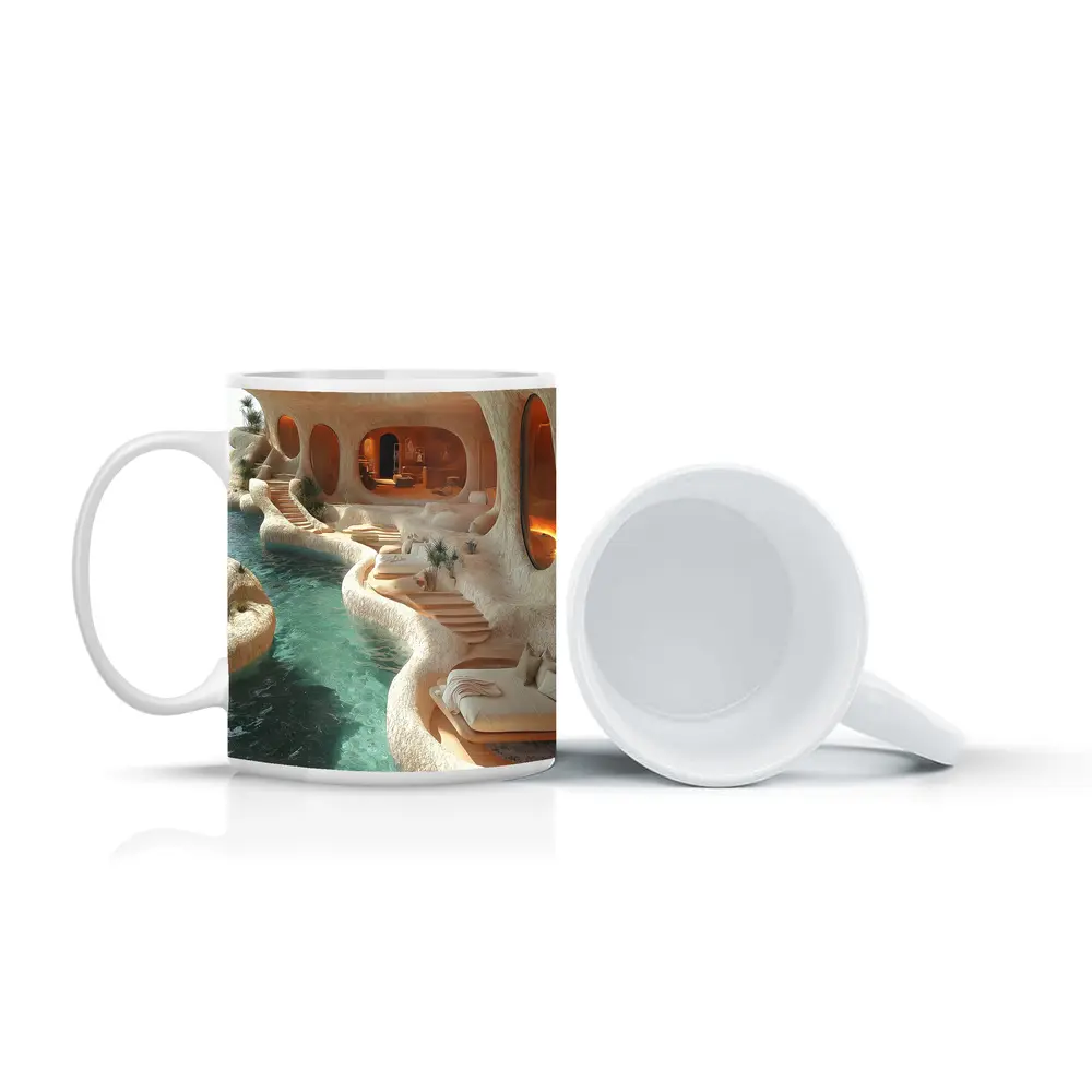 Organic Cave Architecture Pool Luxury Interior – Mugs