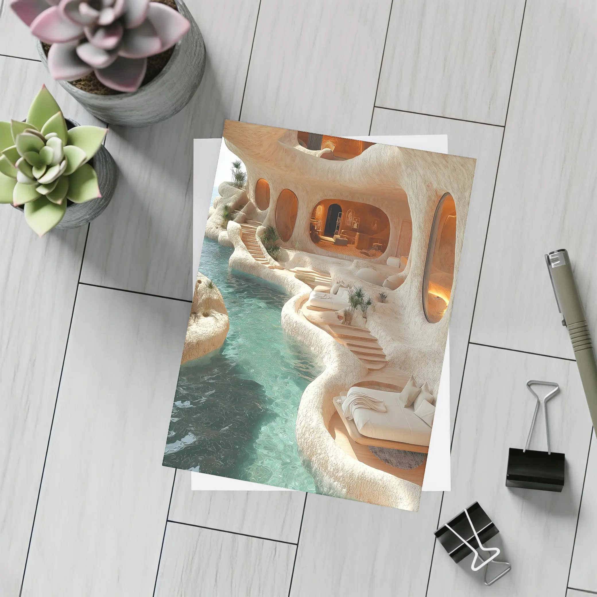 Organic Cave Architecture Pool Luxury Interior – Postcards