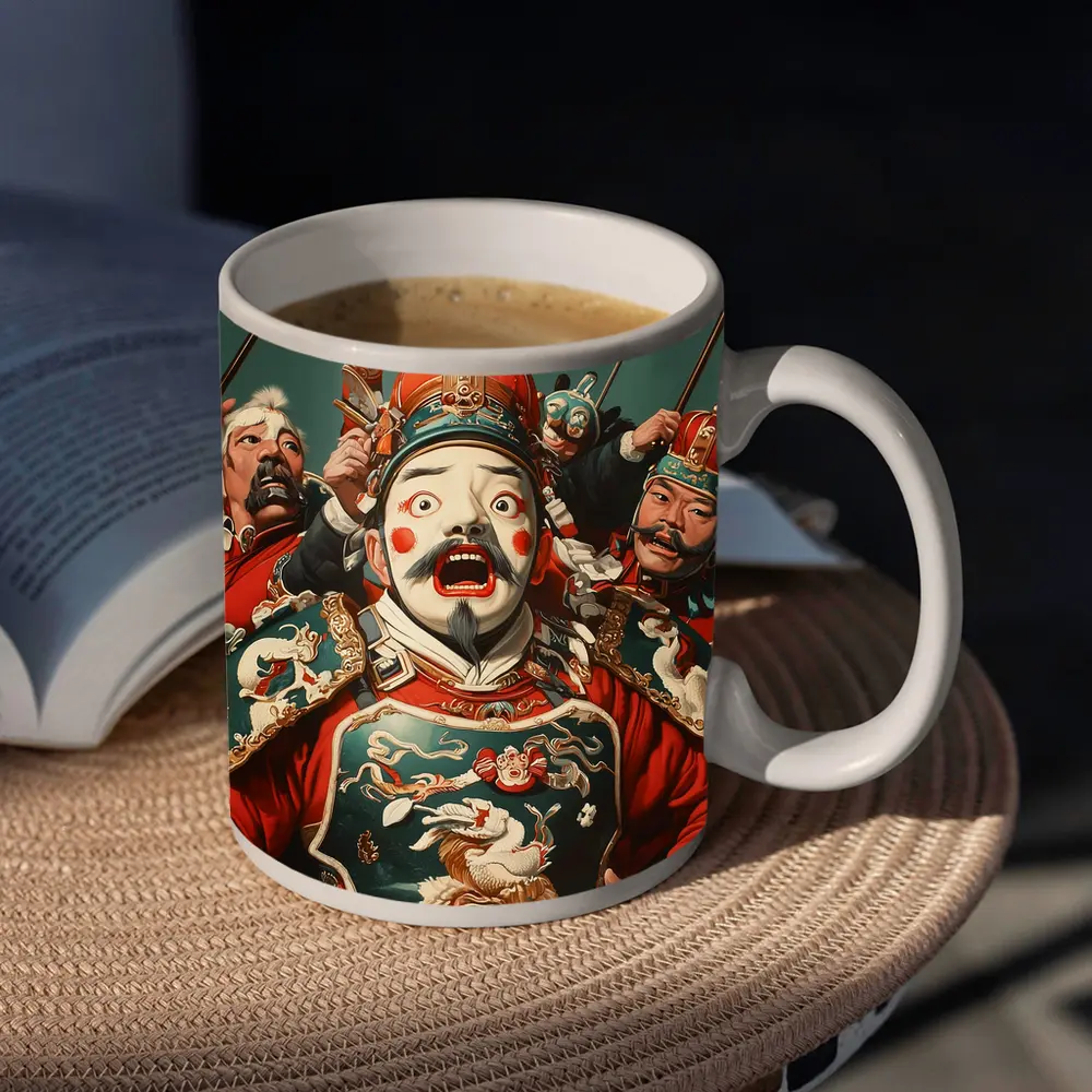 Chinese Opera Warriors Traditional Red Costume Art – Mugs
