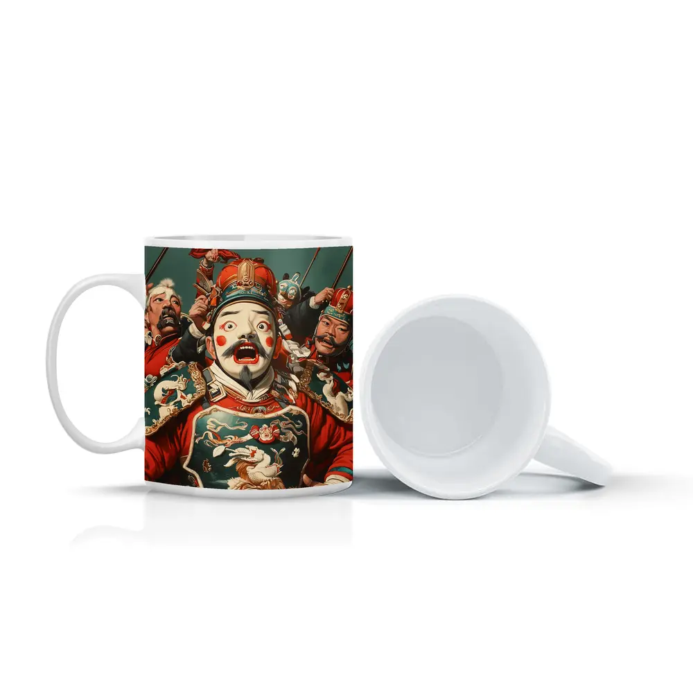 Chinese Opera Warriors Traditional Red Costume Art – Mugs
