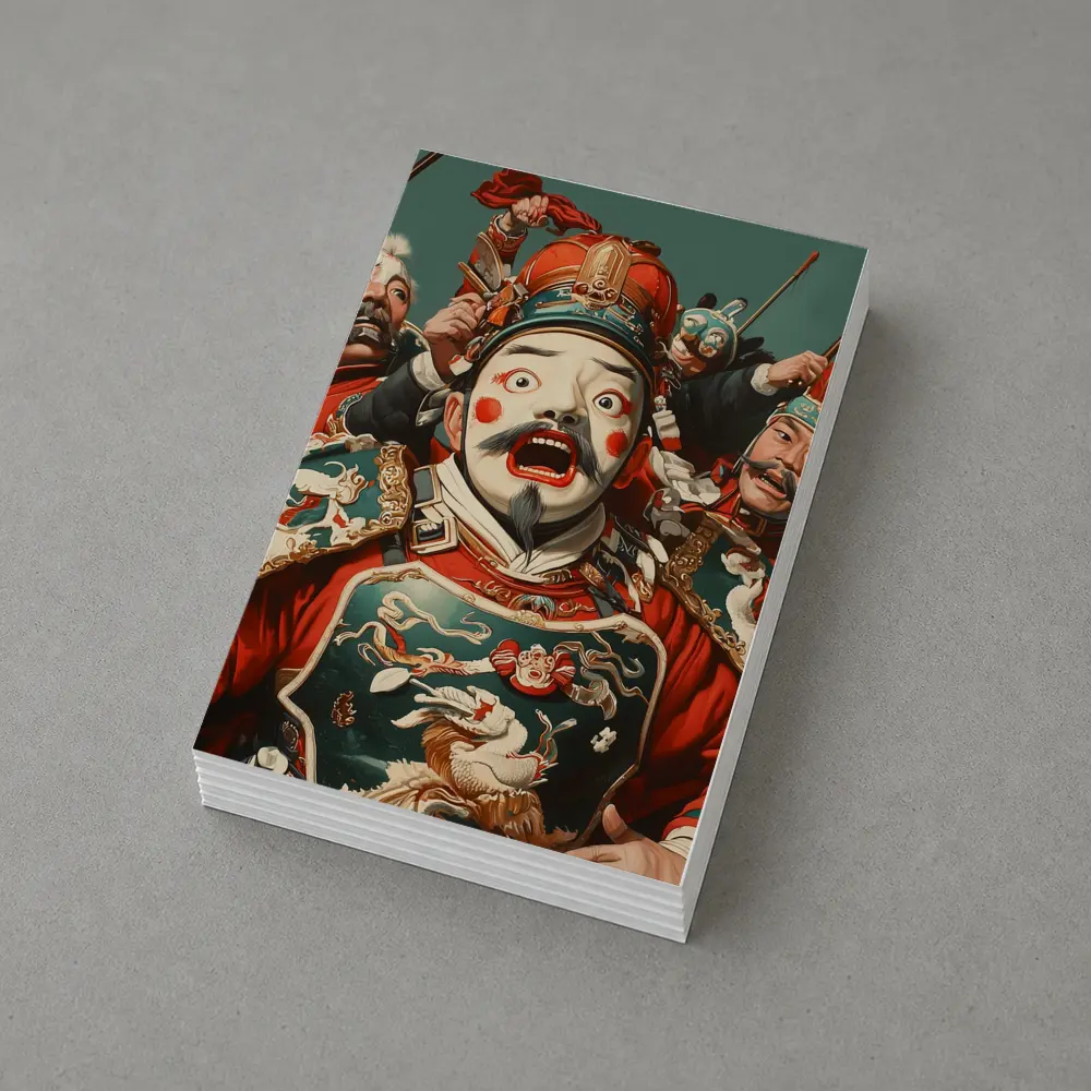 Chinese Opera Warriors Traditional Red Costume Art – Postcards