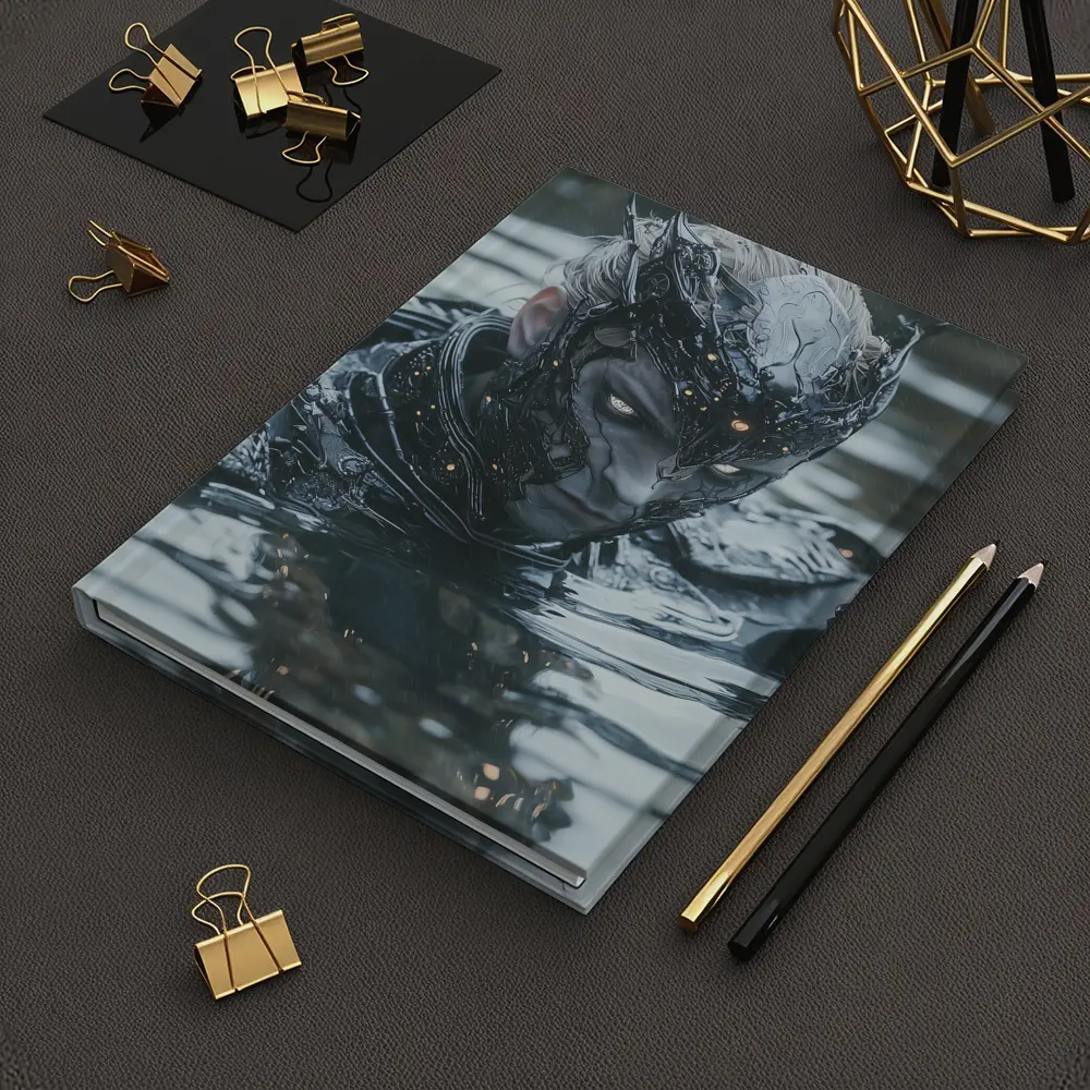 Dark Armored Warrior Rising From Water – Notebooks