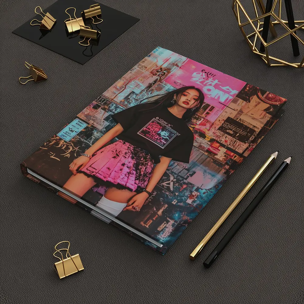 K-Pop Girl Neon Urban Street Style – Notebooks