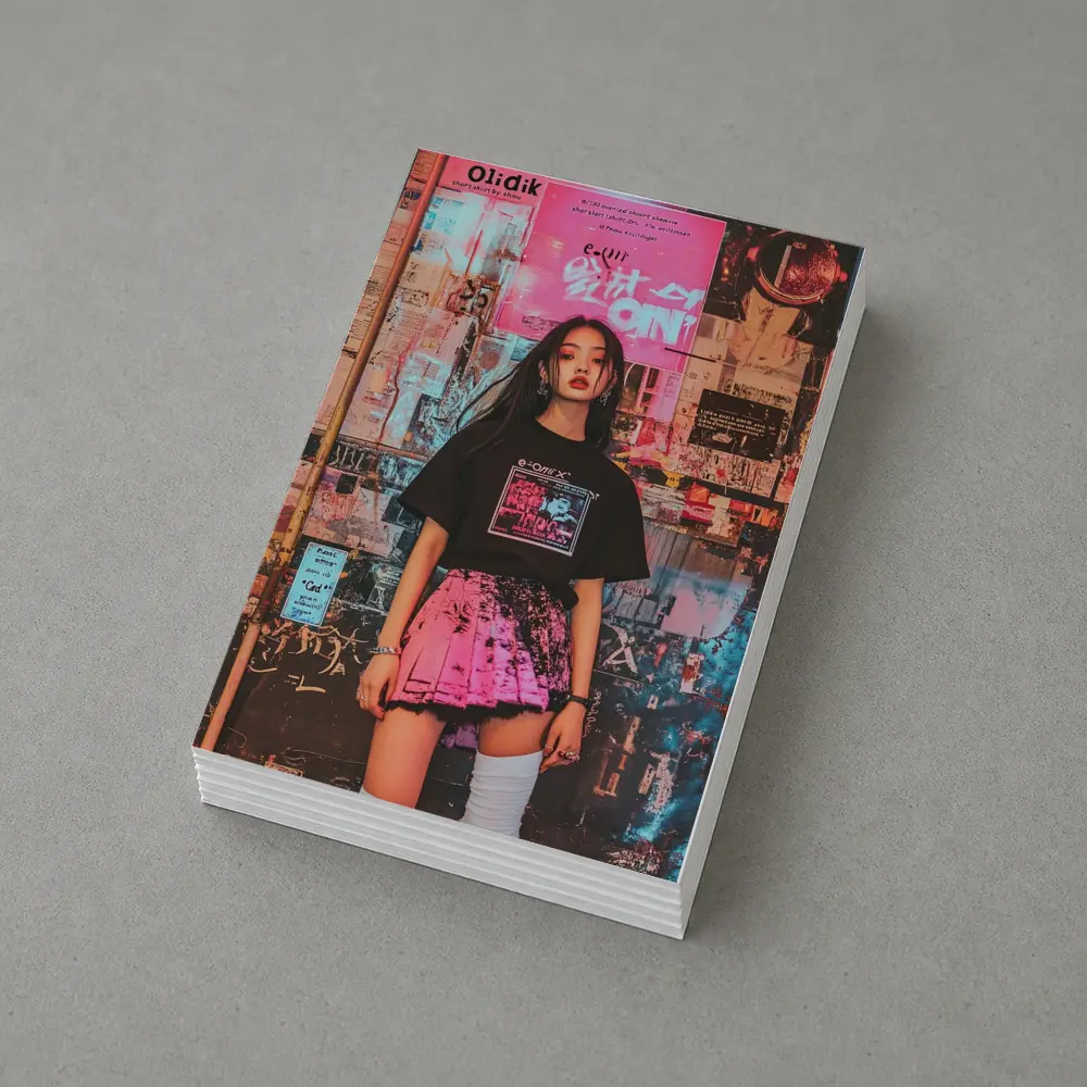 K-Pop Girl Neon Urban Street Style – Postcards