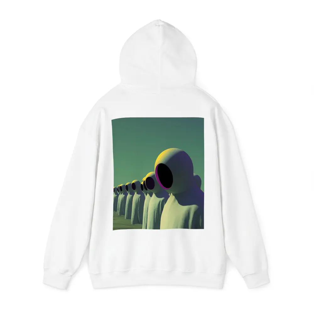 Alien Figures Row Surreal Green Desert – Hoodies