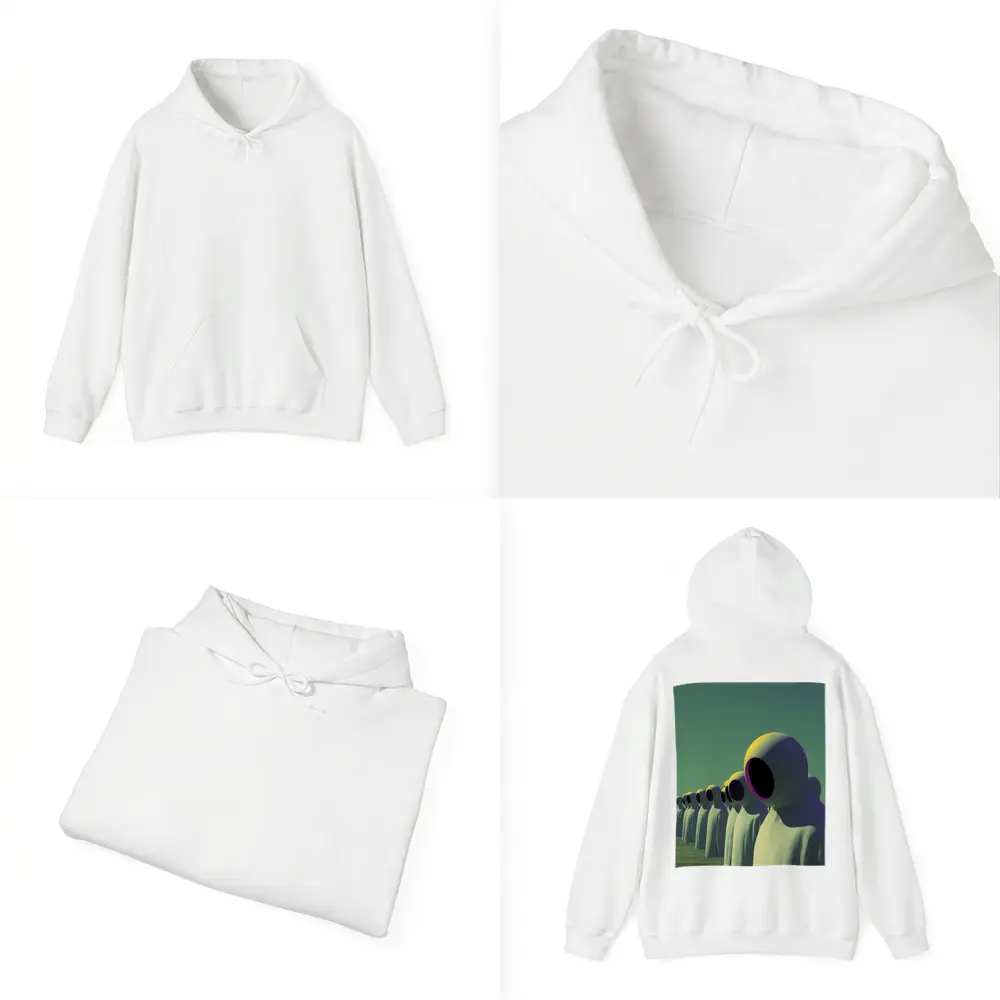 Alien Figures Row Surreal Green Desert – Hoodies