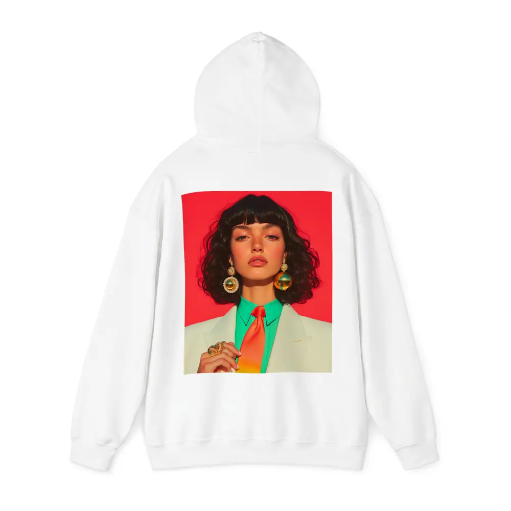 Retro Fashion Woman Bold Red Background – Hoodies