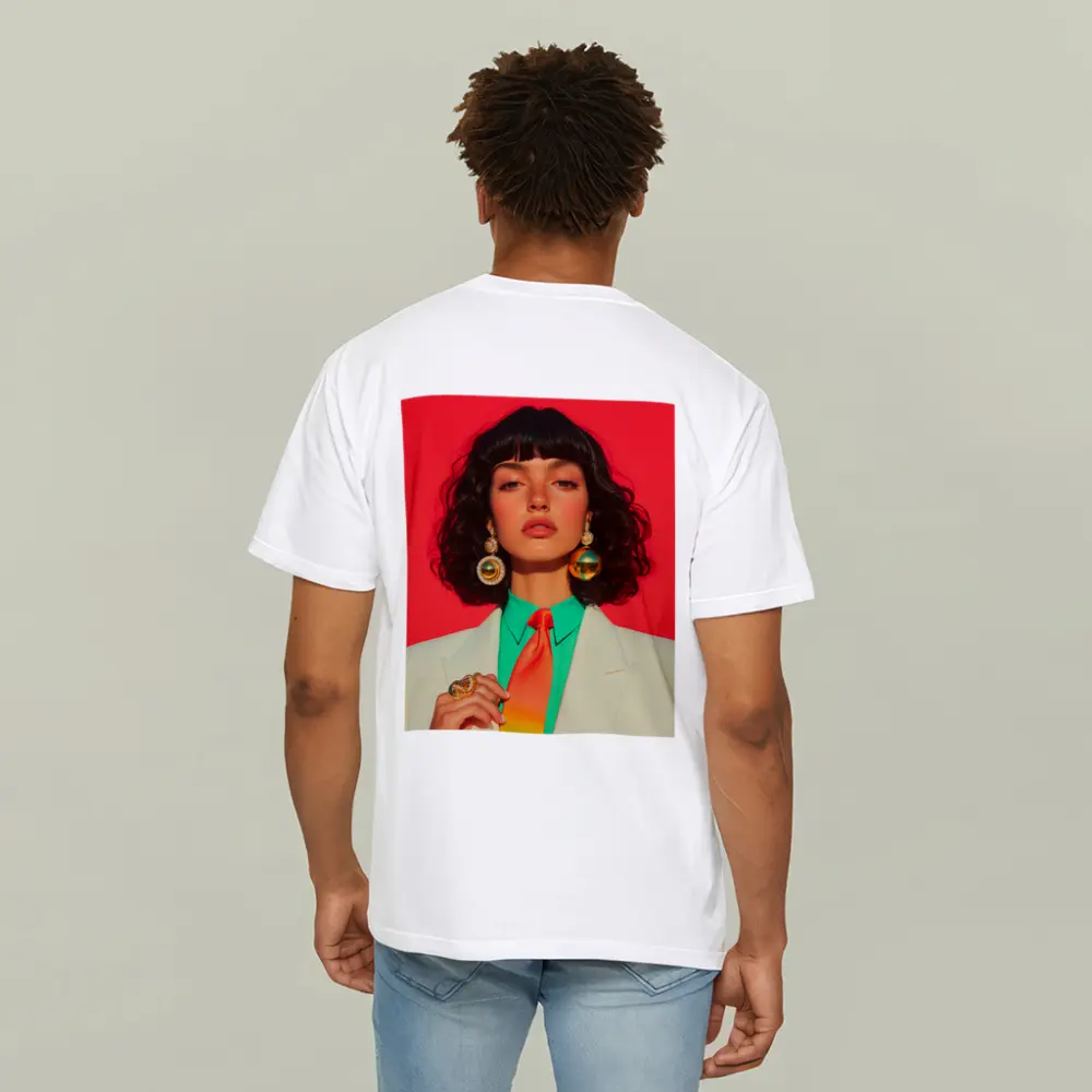Retro Fashion Woman Bold Red Background – T-Shirts