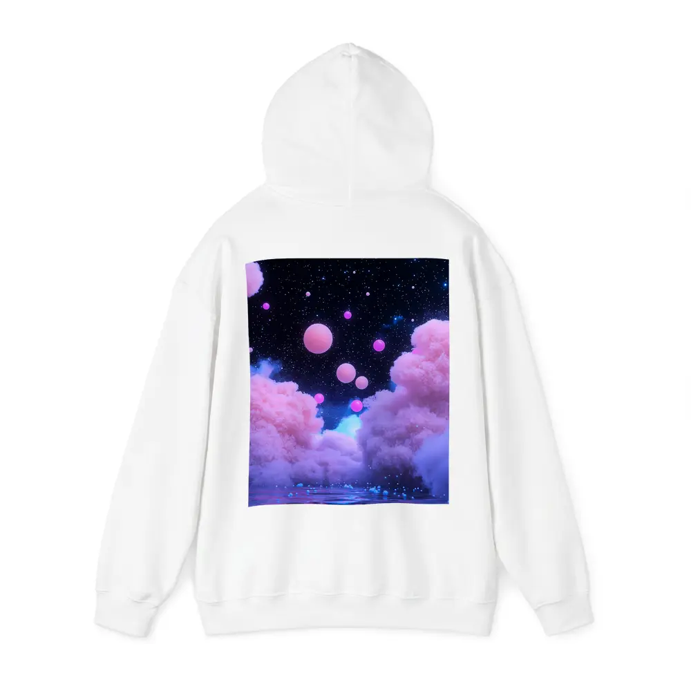 Pink Clouds Floating Spheres Starry Night Sky – Hoodies