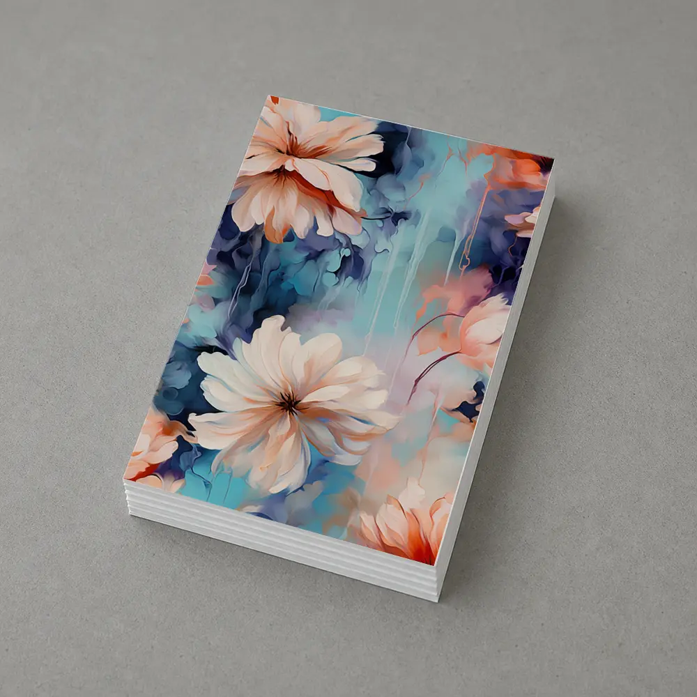 Watercolor Daisy Flowers Blue Dreamy Background – Postcards