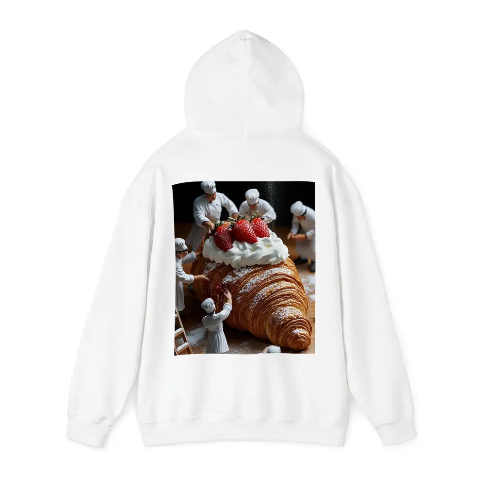 Tiny Chefs Decorating Giant Strawberry Croissant – Hoodies
