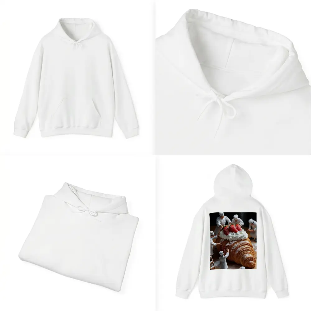 Tiny Chefs Decorating Giant Strawberry Croissant – Hoodies