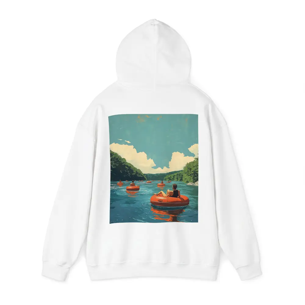 River Tubing Summer Float Retro Illustration – Hoodies
