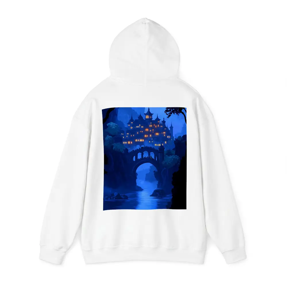 Fantasy Castle Bridge Blue Night Art – Hoodies