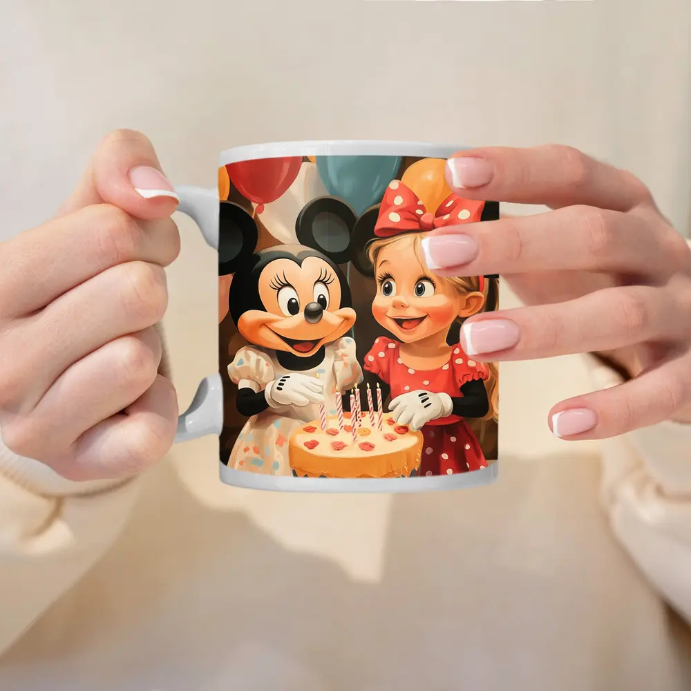 Girl And Mouse Cartoon Birthday Party Balloons – Mugs