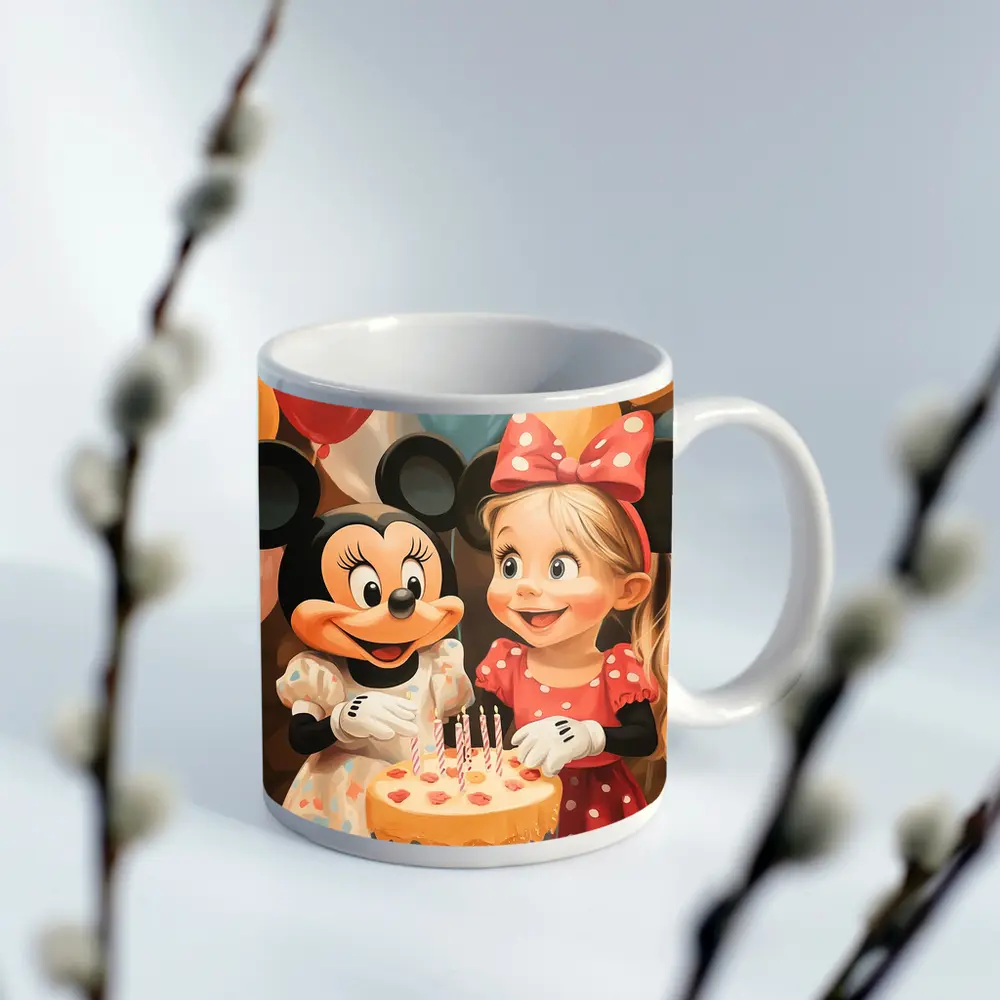 Girl And Mouse Cartoon Birthday Party Balloons – Mugs