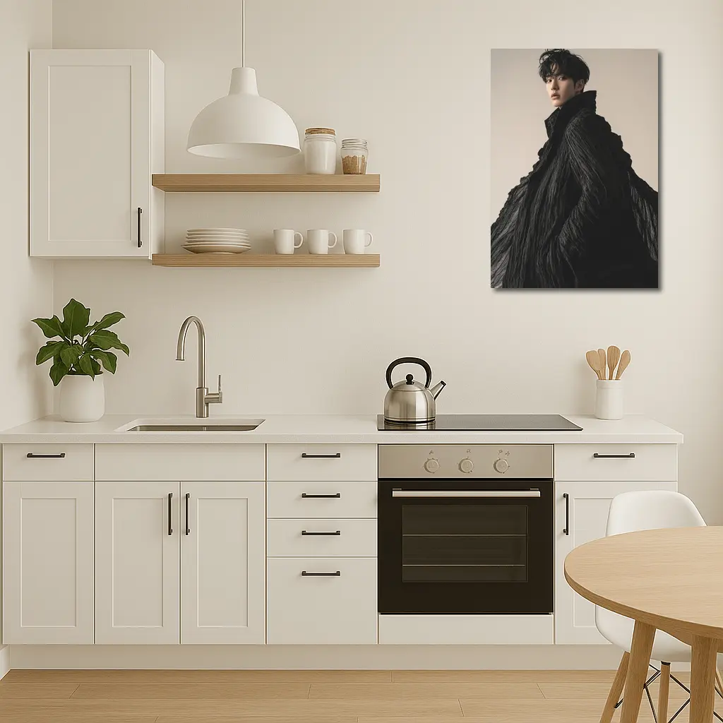 Young Asian Man Dramatic Black Cloak Portrait – Wall Art