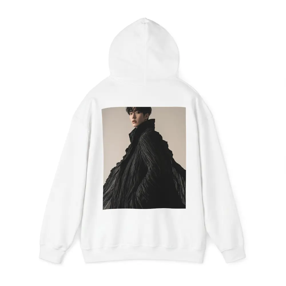 Young Asian Man Dramatic Black Cloak Portrait – Hoodies