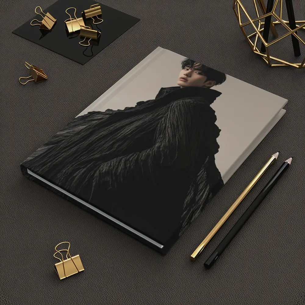 Young Asian Man Dramatic Black Cloak Portrait – Notebooks