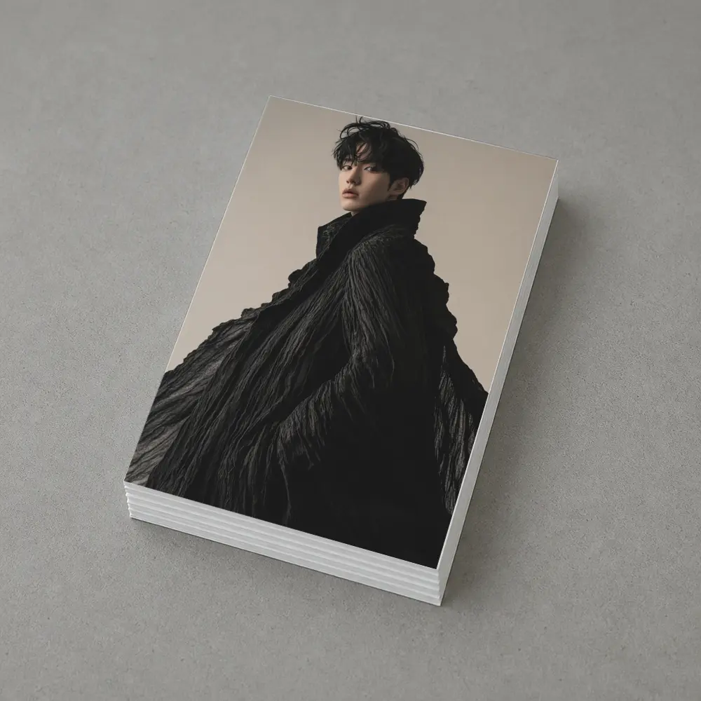 Young Asian Man Dramatic Black Cloak Portrait – Postcards