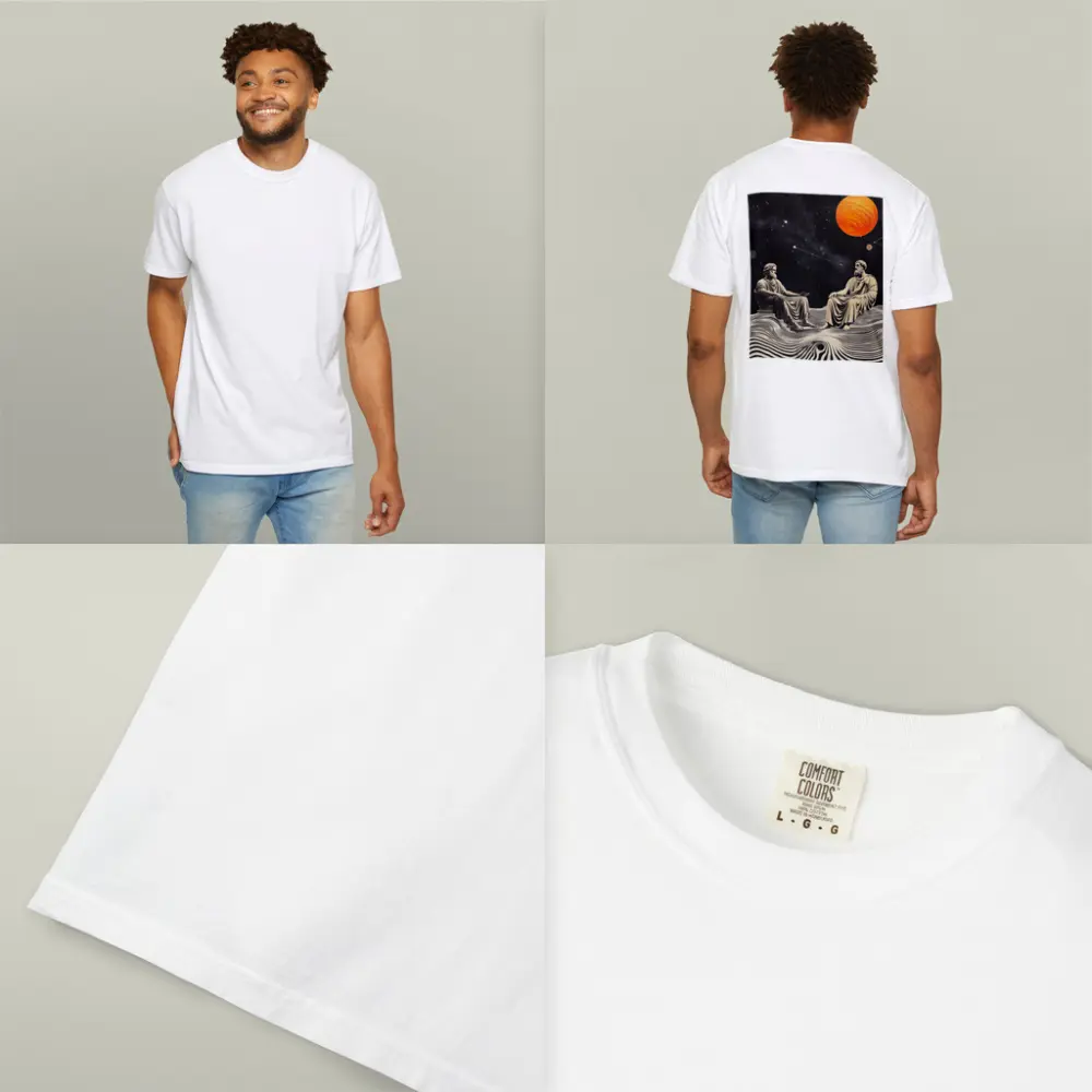 Greek Philosophers Sitting Under Cosmic Space – T-Shirts