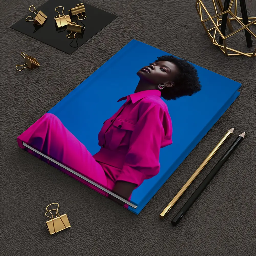 Woman in Magenta Outfit Against Blue Sky – Notebooks