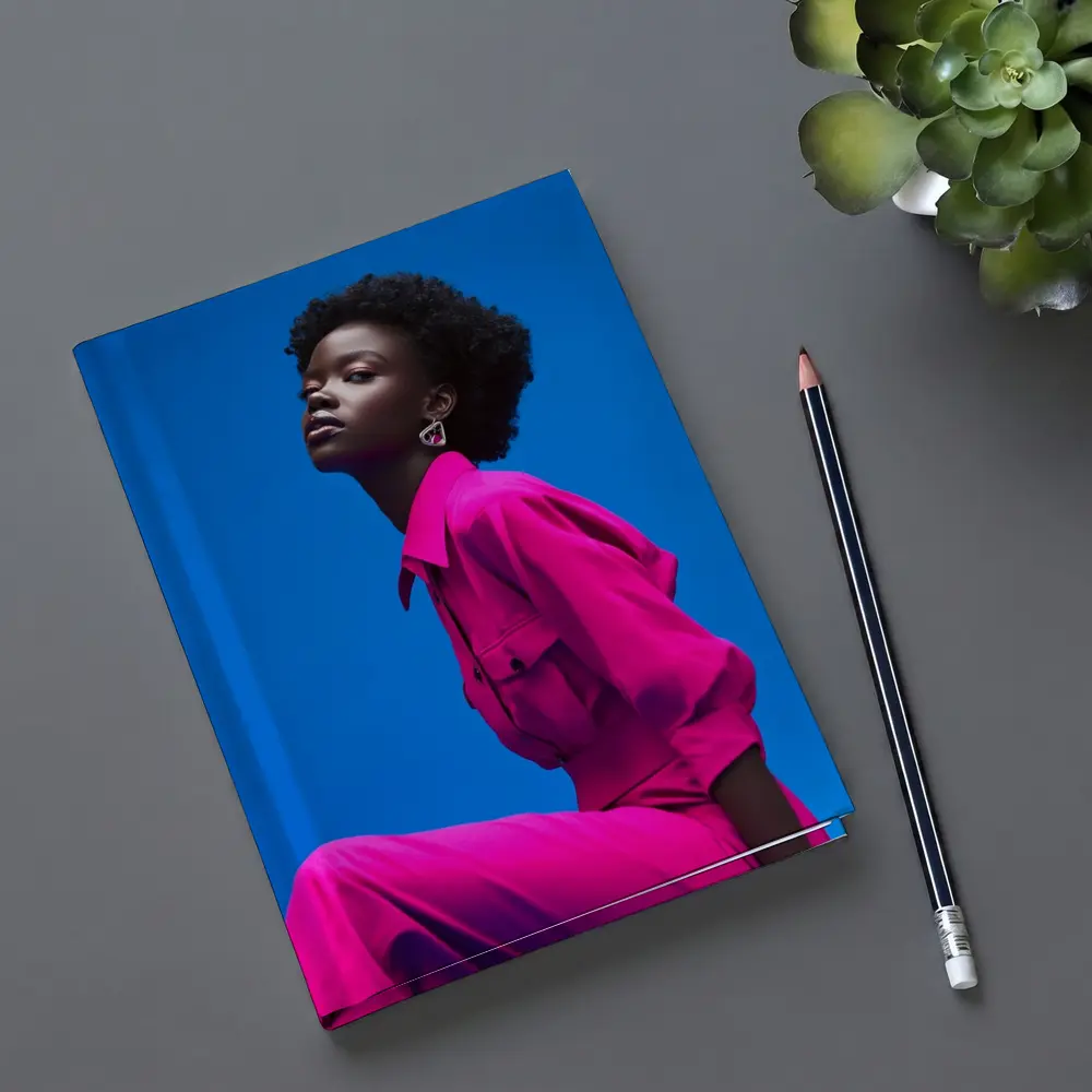 Woman in Magenta Outfit Against Blue Sky – Notebooks