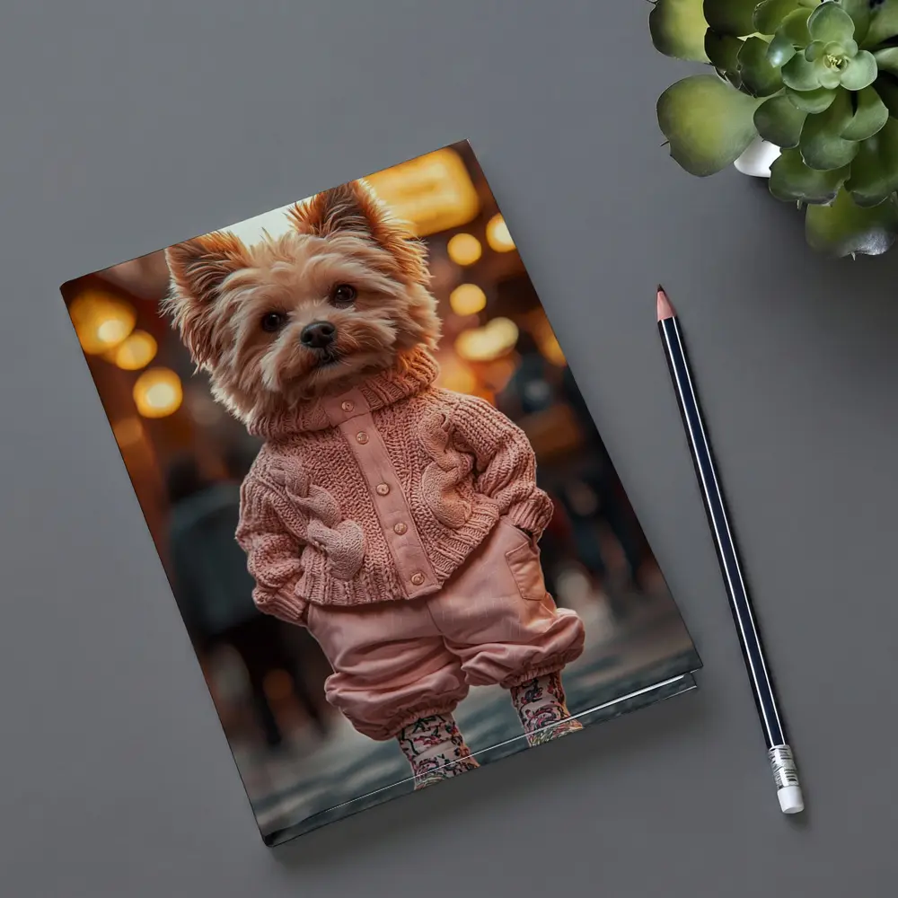 Yorkshire Terrier Pink Sweater City Street – Notebooks