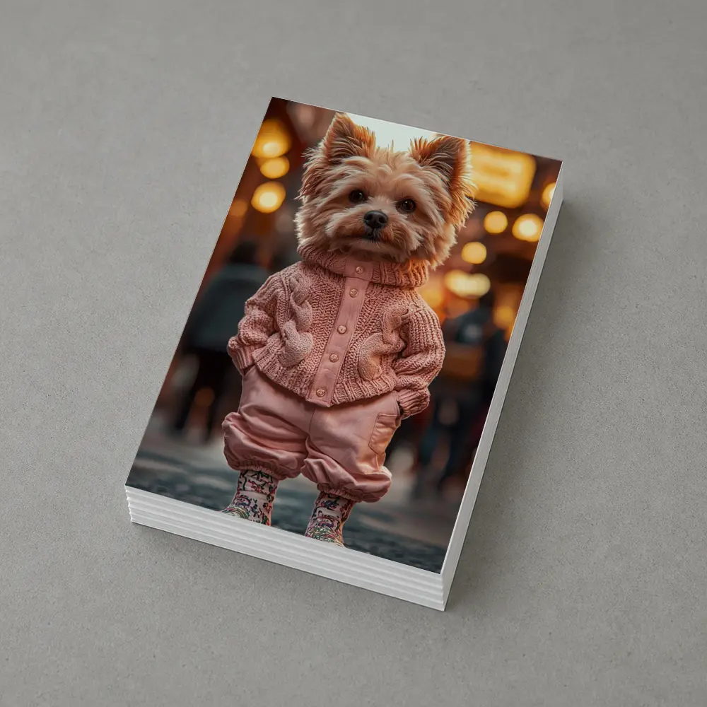 Yorkshire Terrier Pink Sweater City Street – Postcards