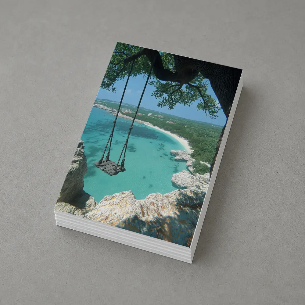 Wooden Swing Overlooking Turquoise Caribbean Beach – Postcards