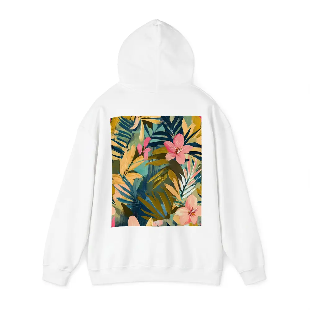 Tropical Flowers and Palm Leaves Painting – Hoodies