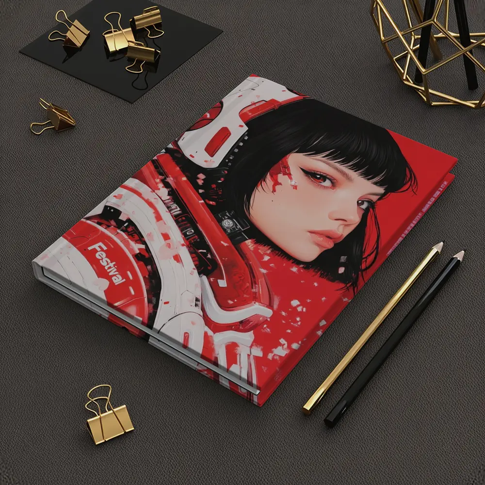 Tokyo Festival Anime Girl Red Background – Notebooks