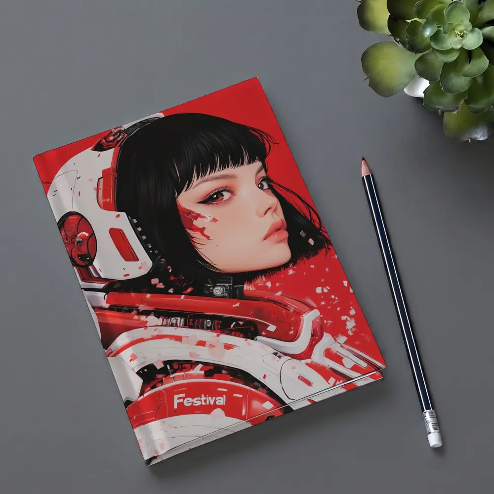 Tokyo Festival Anime Girl Red Background – Notebooks