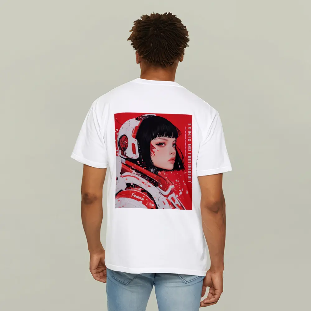 Tokyo Festival Anime Girl Red Background – T-Shirts