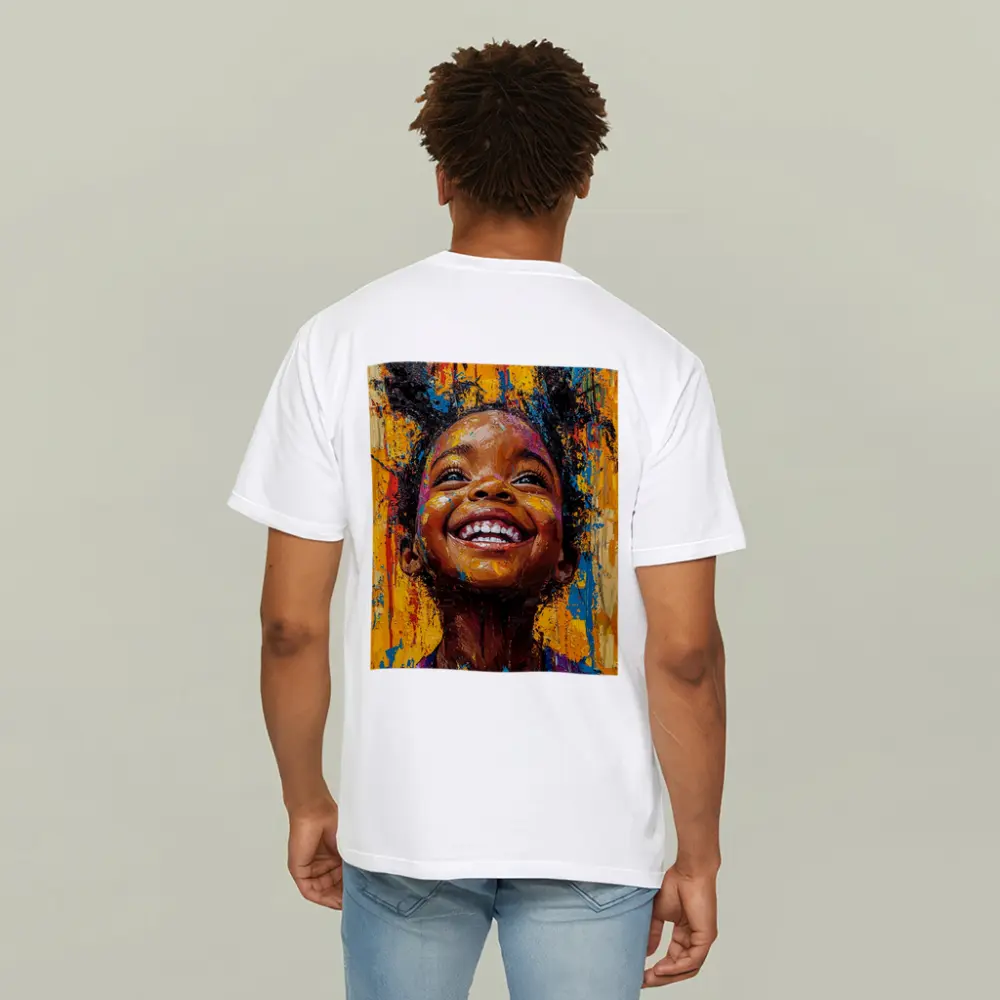Joyful Girl Laughing Bold Expressionist Painting – T-Shirts