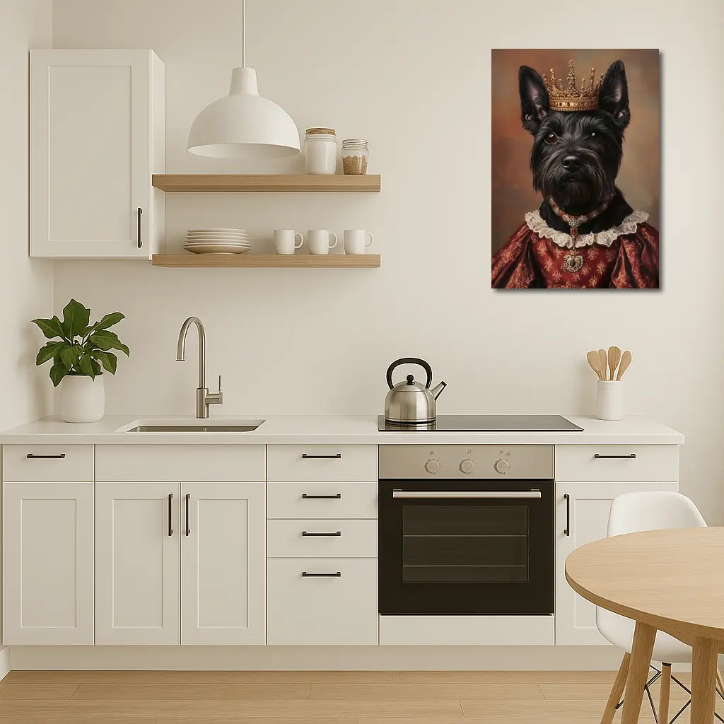 Royal Scottish Terrier Portrait Wearing Crown – Wall Art